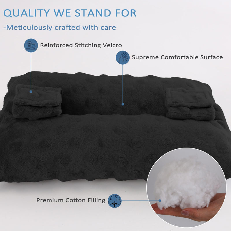 [Australia] - Post Surgery Seat Belt Pillow, Masterectomy Seatbelt Pillow, Hysterectomy Pillow Abdominal Surgery Seat Belt Cushion, Port Pillow, Heart Surgery Cushion, Tummy Tuck and C-Section Recovery (Black) Black 