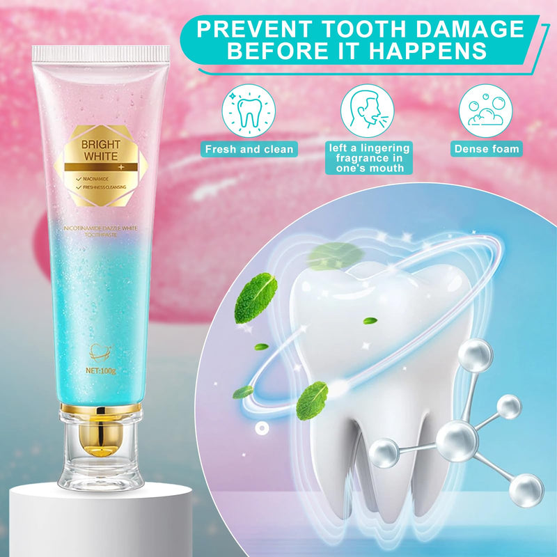 Niacinamide Whitening Toothpaste Natural Mild and Non-Irritating Nicotinamide White Toothpaste Prevents Tooth Decay Freshens Breath, and Promotes Oral Health 1