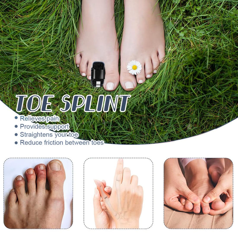 [Australia] - LYQNIHOB Toe splint for the treatment of hammer toes, claw and broken toes, supports toe straightening and fixation, suitable for different toes, colour: black, 1 piece. 