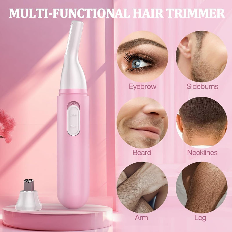 [Australia] - Nose hair trimmer nose hair trimmer women's USB eyebrow razor: iFanzeTech pain-free ear nose trimmer | Nose razor women and eyebrow trimmer women Light Red 