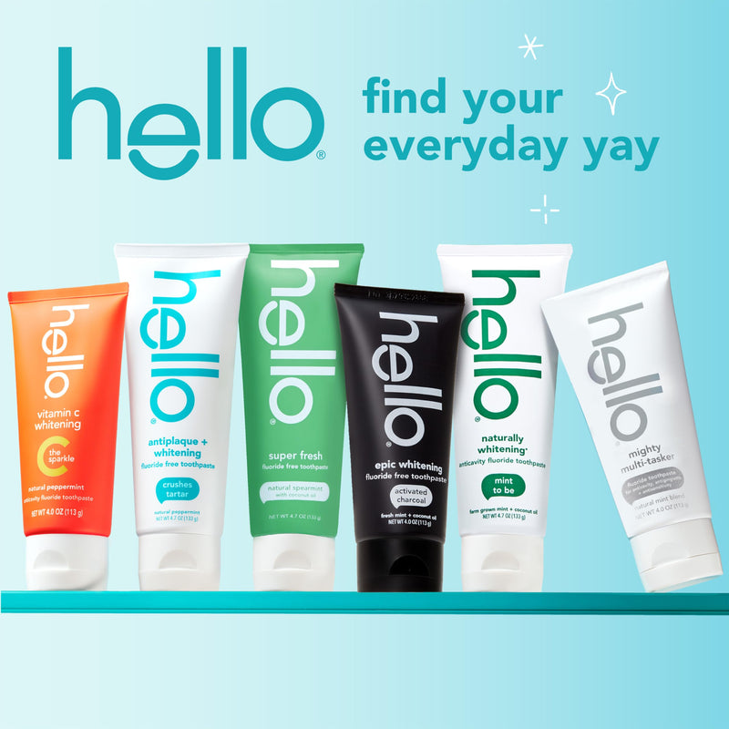 [Australia] - hello Super Fresh Fluoride Free Toothpaste, Toothpaste for Bad Breath, Helps Remove Surface Stains, Natural Spearmint, 3 Pack, 4.7 Oz Tubes 