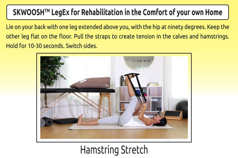 Skwoosh LegEx for knee replacement surgery rehabilitation recovery and mobility, exercise aid for strength and flexibility (Large) Large