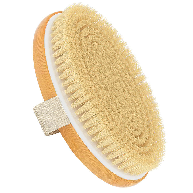 Metene Dry Brushing Body Brush, Exfoliating Body Scrubbers, Natural Bristles for Dry Skin, Improve Circulation, Stop Ingrown Hairs, Reduce Acne and Cellulite 1 Pack