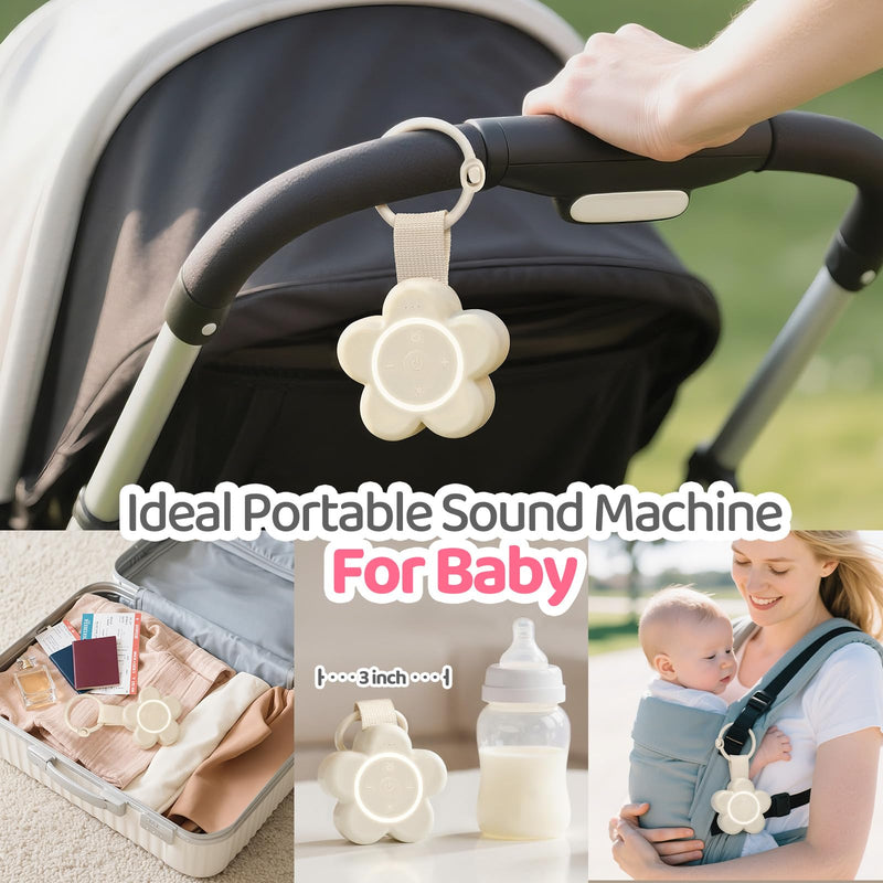 [Australia] - 2025 Mom's Choice Awards | Portable White Noise Sound Machine Baby | 25 Soothing Sounds | Rechargeable Travel Sound Machine Baby with Night Light | Newborn Essentials | Nursery, Home, Sleep Aid 