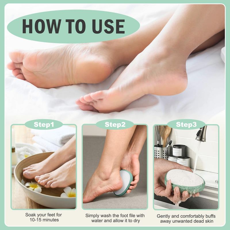 [Australia] - FVION Nano Glass Callus Remover with Protective Cover - Highly Effective Heel File Removal of Hard Skin and Calluses - Safe & Quick Callus Removal (Green) Green 