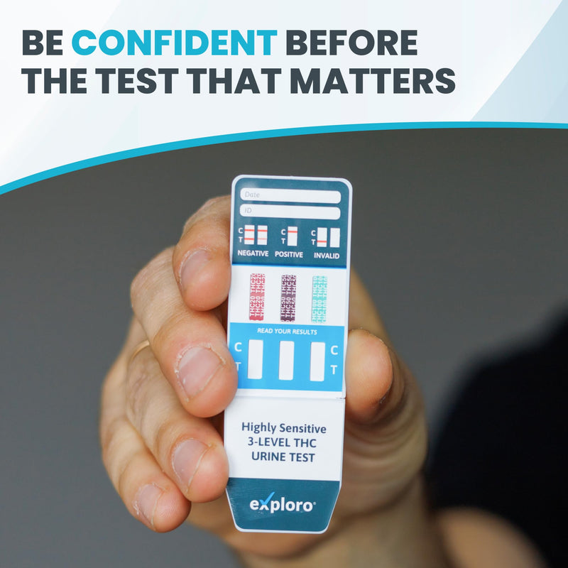 [Australia] - Exploro Multi Level THC Drug Test Kit – 3 Level Marijuana & Weed Test at Home (20, 50, 100 ng/ml) – Urine THC Test Strips for Detox Cleanse Monitoring, Pre-Employment & Personal Use (Pack of 10) 10 Count (Pack of 1) 