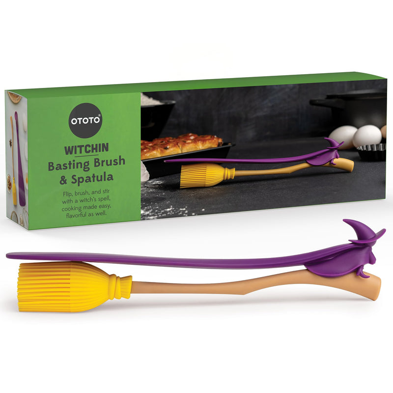 OTOTO NEW! Spookula Vampire Folding, Collapsible, Umbrella, Unique, Goth Accessories, Witchin Pastry Brush and Baking Spatulas - Silicone Heat Resistant and Basting Brush,