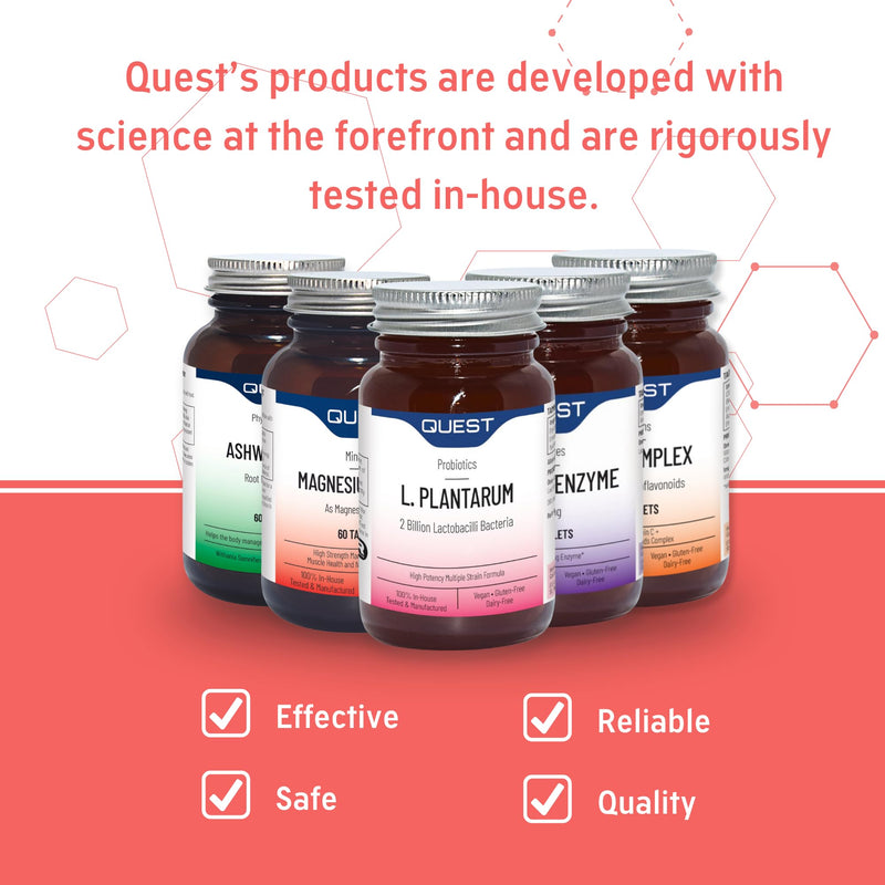 Quest Synergistic Magnesium 150mg Plus Vitamin B6-60 Tablets. Essential for Energy Production & Muscle Function. Supports Heart Health & Nervous System, Gluten-Free, Dairy-Free, Vegan. (60 Capsules) 60 count (Pack of 1)