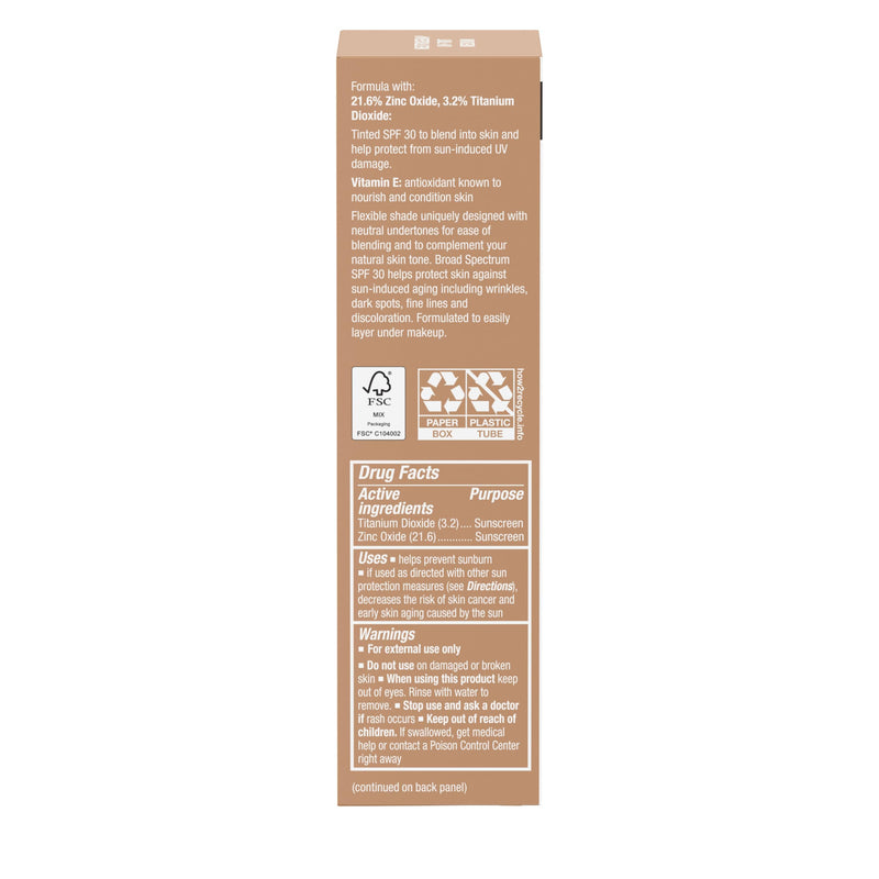 Neutrogena Purescreen+ Tinted Sunscreen for Face with SPF 30,Broad Spectrum Mineral Sunscreen with Zinc Oxide and Vitamin E,Water Resistant,Fragrance Free,Medium,1.1 fl oz,(Pack of 2) 1.1 Fl Oz (Pack of 2)