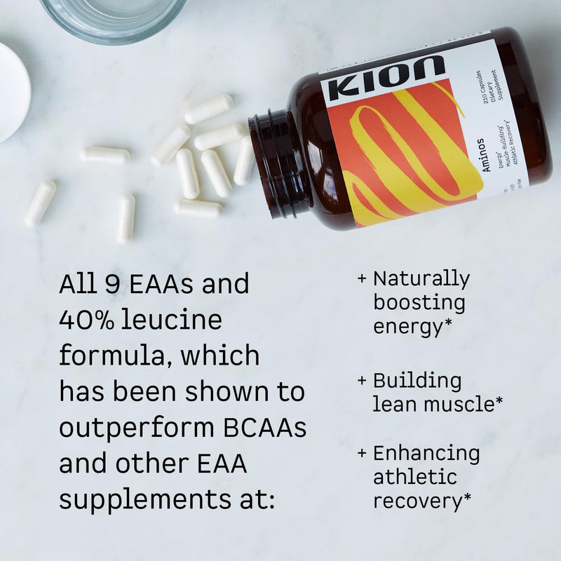 [Australia] - Kion Aminos Essential Amino Acids Capsules | The Building Blocks for Muscle Recovery, Reduced Cravings, Better Cognition, Immunity, and More | 30 Servings 