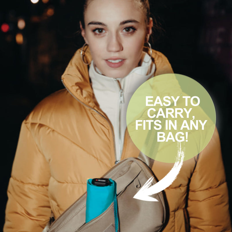 Knirps US.050 Ultra Light Pocket Size Manual Rain Umbrella with Carrying Case Aqua