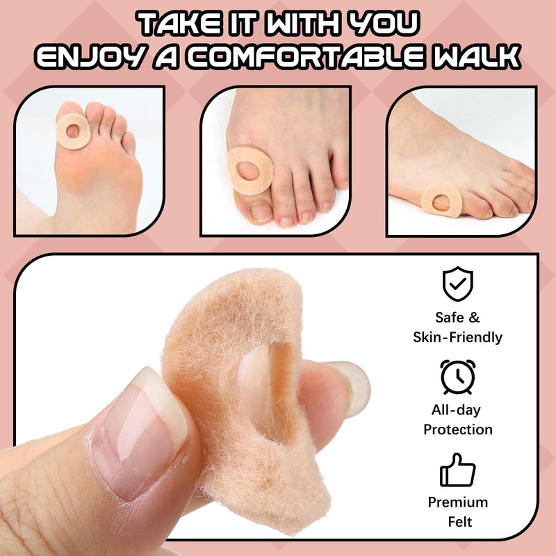 [Australia] - 60 Pcs Felt Callus Cushions for Bottom of Foot Round Feet Corn Pads Adhesive Foot Callus Pads Soft Foot Callous Cushions Bulk for Women Men Feet Toes Heel Pain Relief 