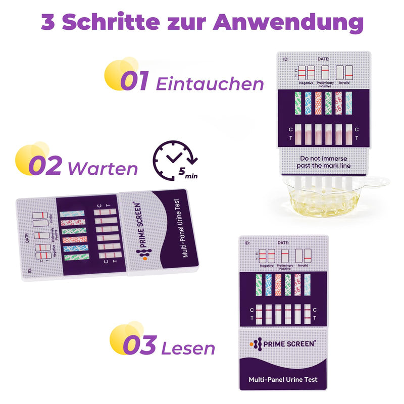 [Australia] - Prime Screen 5x drug test rapid test urine drug test 6 panel drug test cannabis cocaine opiates methamphetamine amphetamines benzodiazepines 