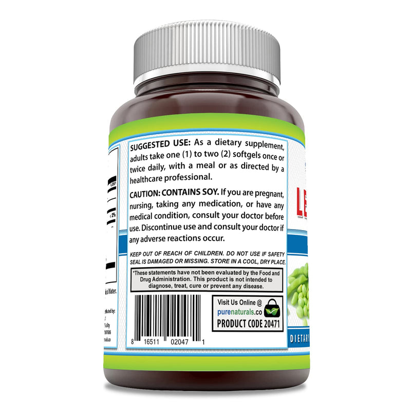 [Australia] - Pure Naturals Lecithin 1200 mg Softgels Supplement | High Potency | Non-GMO | Gluten Free (240 count) 240 count 