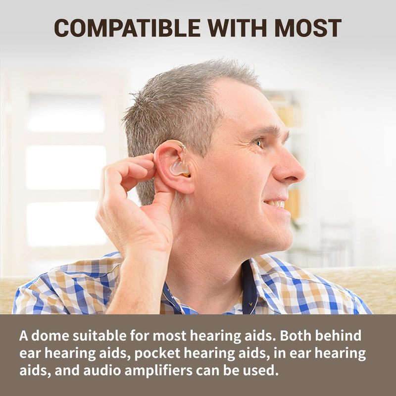 Leogony Hearing Aid Domes for Oticon Replacements, Vent Bass Domes Hearing Aid Accessories (2 Pack） (10mm Double) 10mm Double
