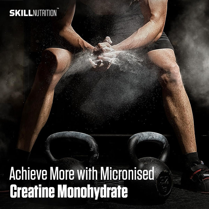 Skill Nutrition Creatine Unflavoured - 500 g | Micronized Creatine Monohydrate for Enhanced Absorption & Performance | Supports Strength, Muscle Growth, and Recovery | Vegan-Friendly, Pure Formula 500 g (Pack of 1)