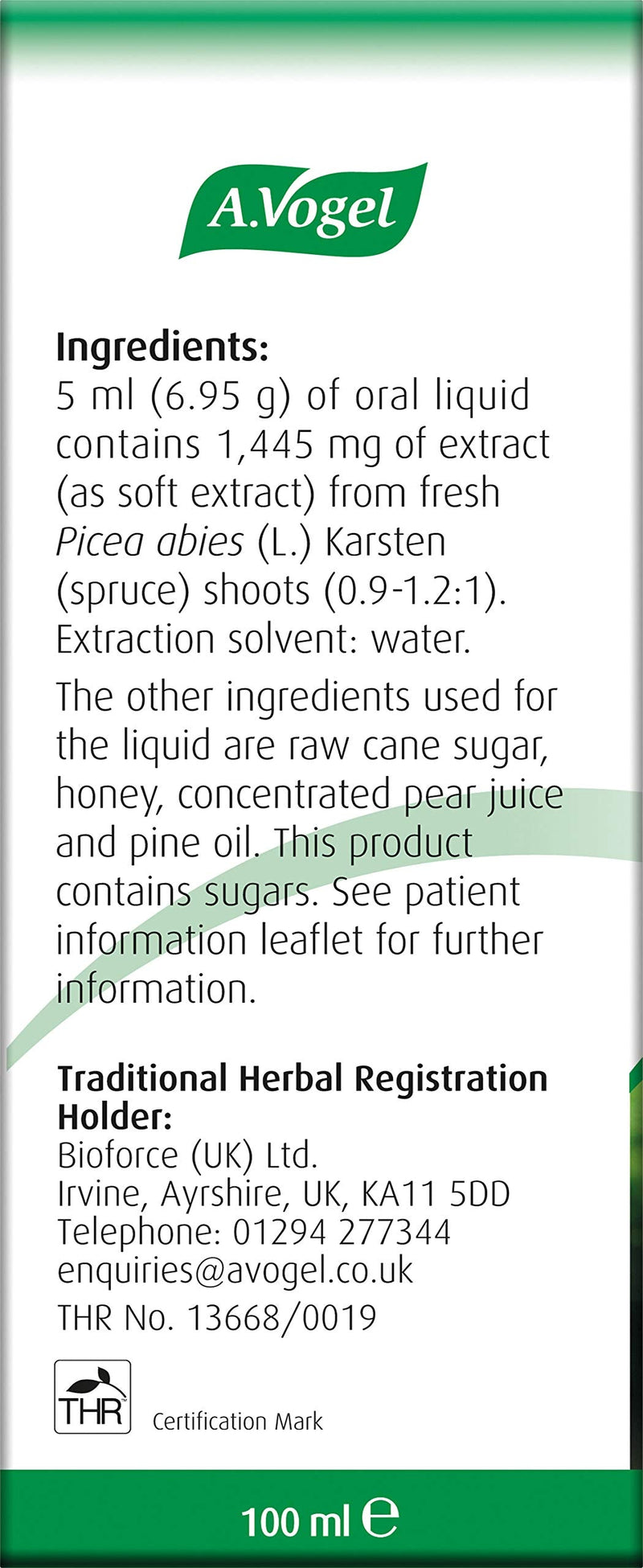 A.Vogel Bronchosan Pine Cough Syrup | Dry & Tickly Cough Medicine for Adults | 100ml