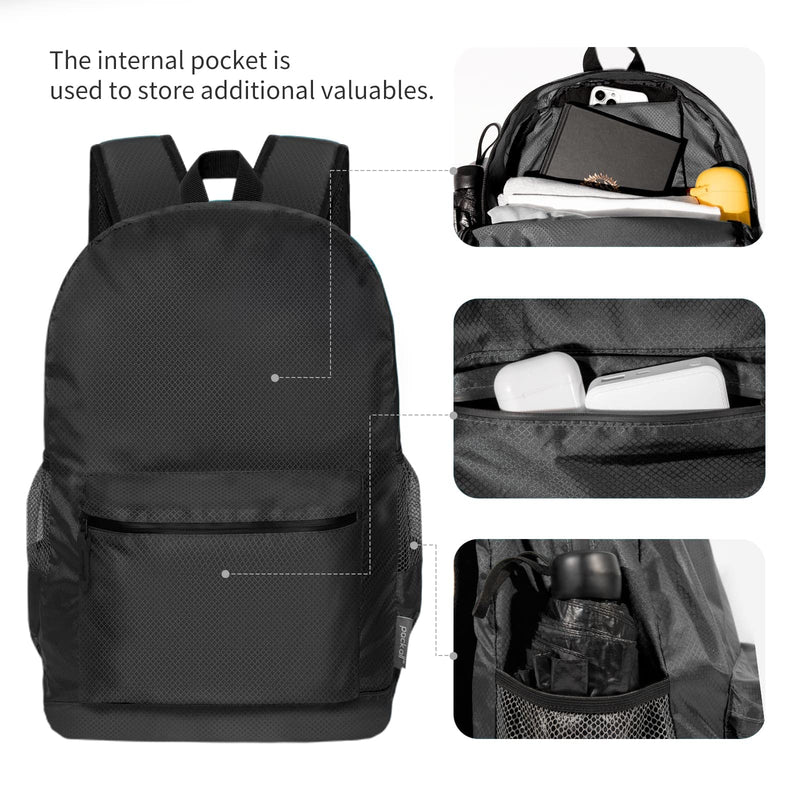 pack all Packing System Bundle | Electronic Organizer (Gray) & 20L Foldable Backpack (Black)