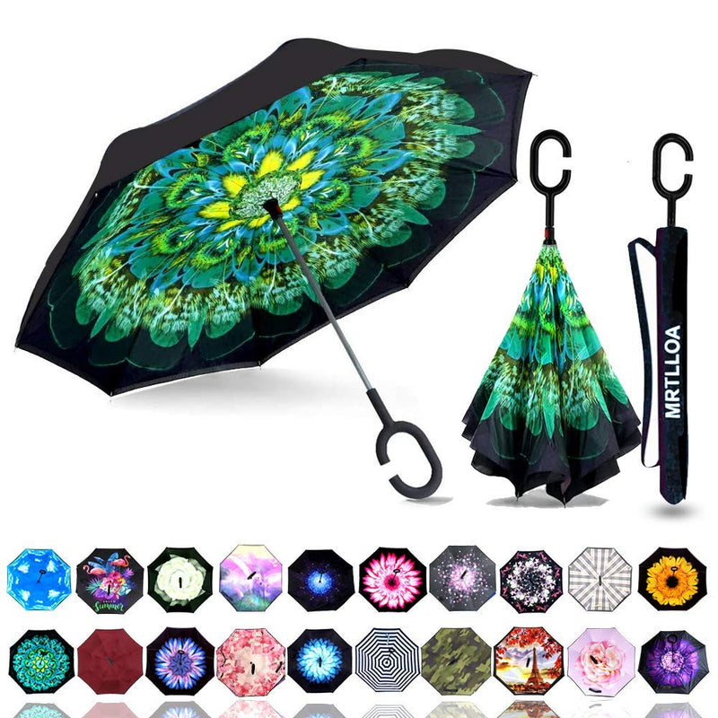 MRTLLOA Inverted Umbrella, Reverse Umbrella, Umbrella with C-Shaped Handle for women and kids boys and girls.