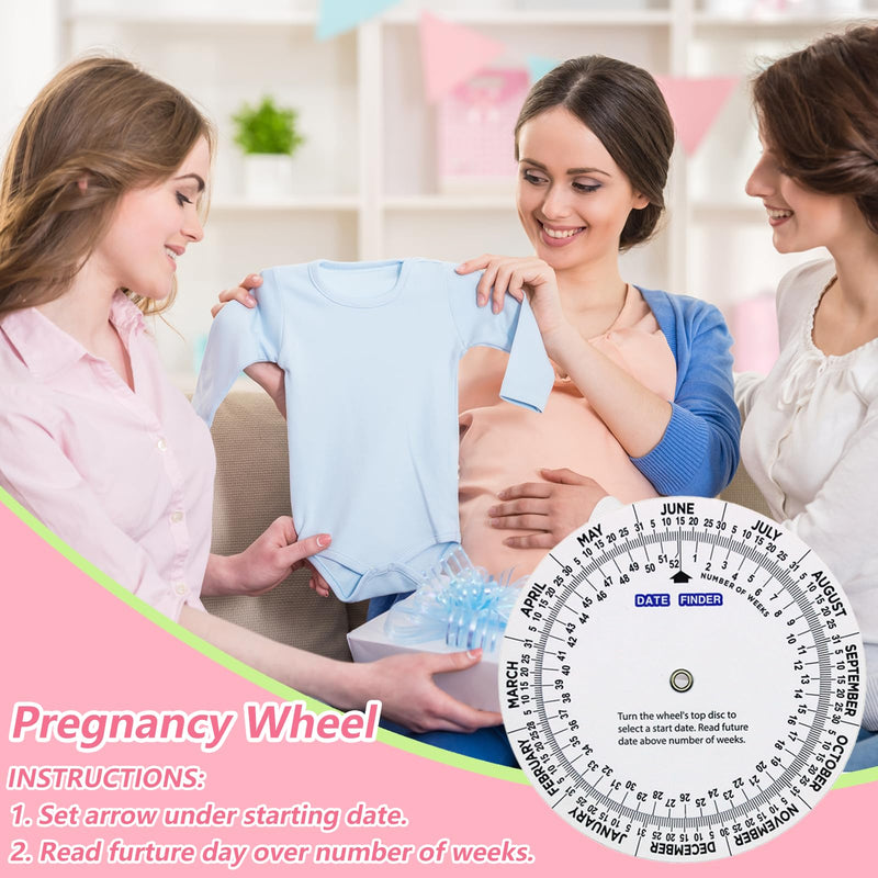 2 PCS Pregnancy Wheel, Due Date Calculator for Pregnant Patients,Pregnancy Wheel Badge Card for OB/GYN, Doctors, Midwives,Nurses and Patients
