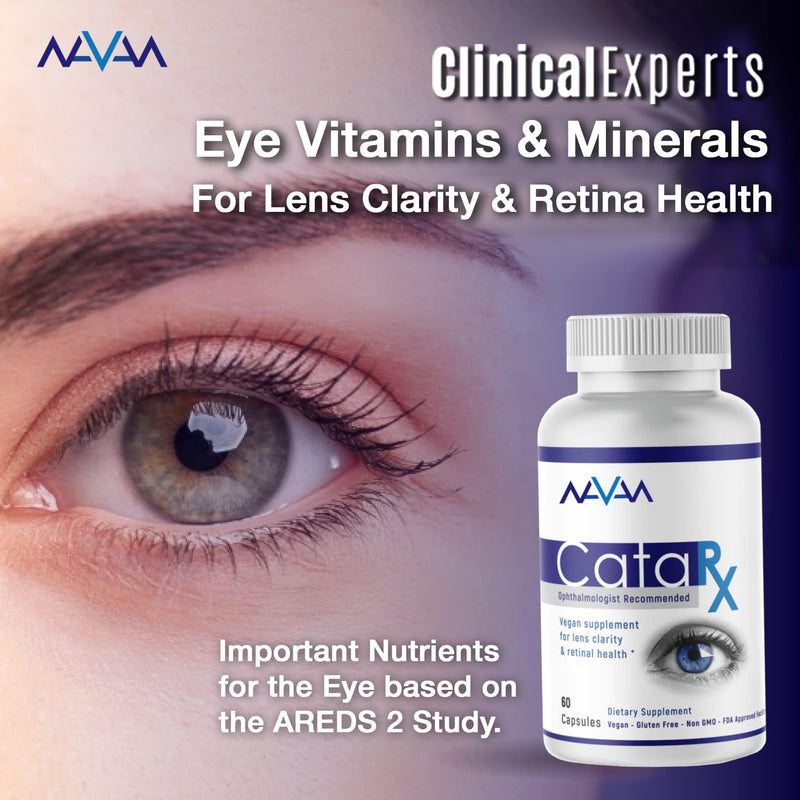 [Australia] - Navan CataRx Antioxidant AREDS 2 Eye Vitamins & Minerals Supplement for Lens Clarity & Retina Health by Clinical Experts - Lutein, Zeaxanthin, Zinc, Vitamin C, NAC - 60 Capsules 