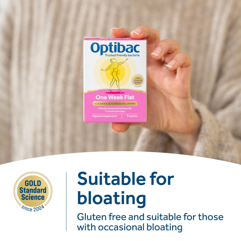 One Week Flat - Vegan Digestive Probiotic Supplement - Suitable for Bloating as Gluten Free - Most Trusted & Recommended Brand - 4 Week Supply, 28 Sachets 28 Count (Pack of 1)