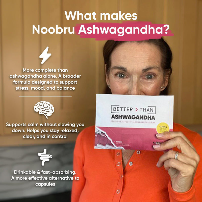 Noobru Better Than Ashwagandha - Reclaim Your Youthful Energy and Calm: Experience The Game-Changing Benefits of Better Than Ashwagandha - 20 sachets