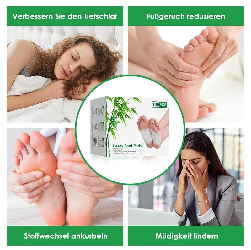 [Australia] - Pack of 100 Detox Foot Plasters Detoxification - Detoxification Plasters Feet for Stress Relief and Deep Sleep - Deep Cleansing Detox Foot Pads for Removing Body Toxins 100pcs one size 