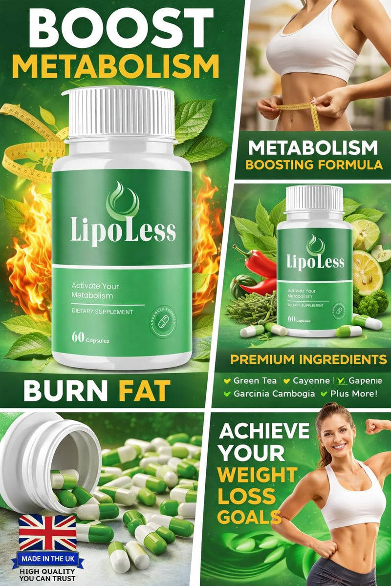 LipoLess Metabolism Support Supplement – Advanced Formula to Support Metabolic Function – Daily Wellness & Energy Support – Dietary Supplement – 60 Capsules