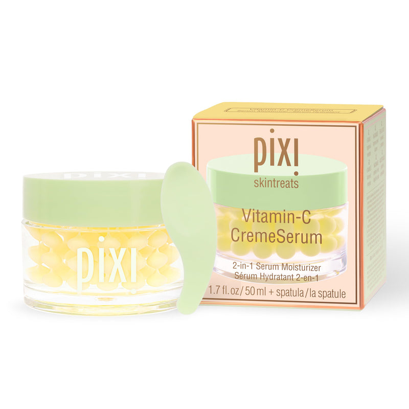 Pixi Beauty Vitamin-C CremeSerum 2-Pack, Illuminating Serum-Gel Moisturizer with Encapsulated Vitamin CBeads & Hyaluronic Acid, for Radiant Even-Toned Skin, 2x 1.7 fl.oz
