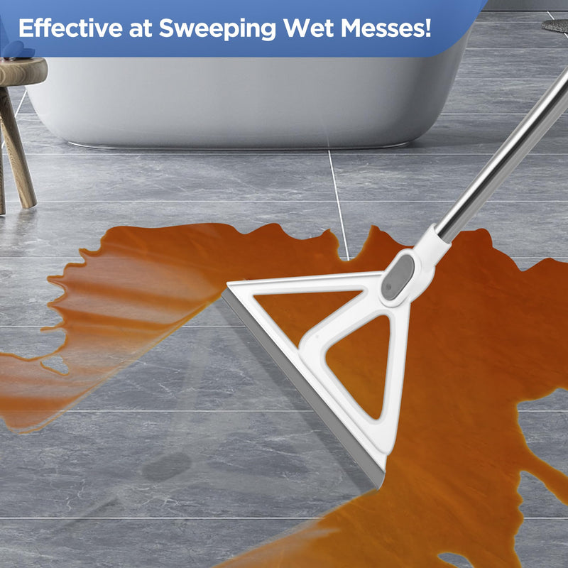 [Australia] - Multifunction Magic Broom, Squeegee Broom for Floor, Rubber Broom, Silicone Broom for Floor Cleaning, Magic Broom Sweeper for Living Room, Kitchen, Bathroom-Easy Dry The Glass (Grey, 54 INCH) 
