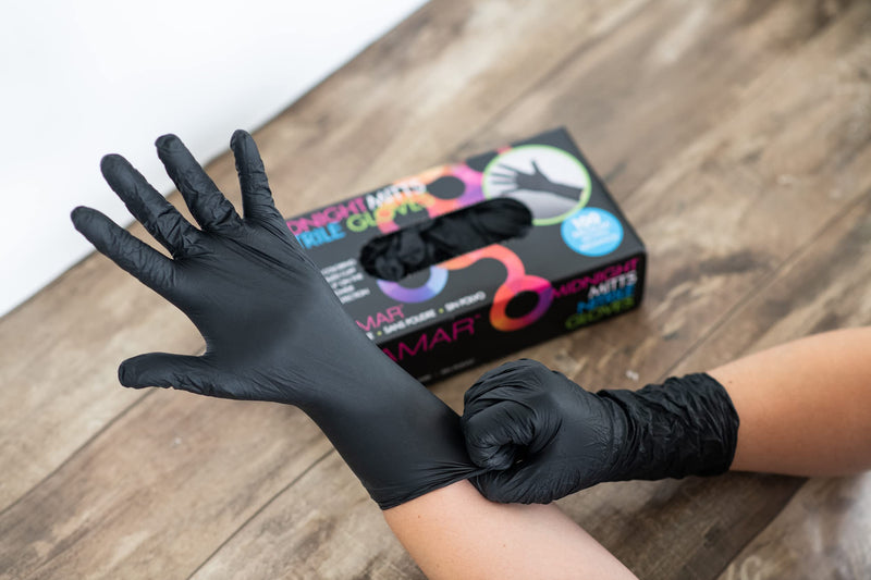 [Australia] - FRAMAR Powder Free Nitrile Gloves – 12 INCH Black Gloves Disposable Latex Free, Non Latex Gloves, Nitrile Gloves Medium Latex Free Gloves Medium, Guantes Desechables Medium Nitrile Gloves Medium (Pack of 100) 