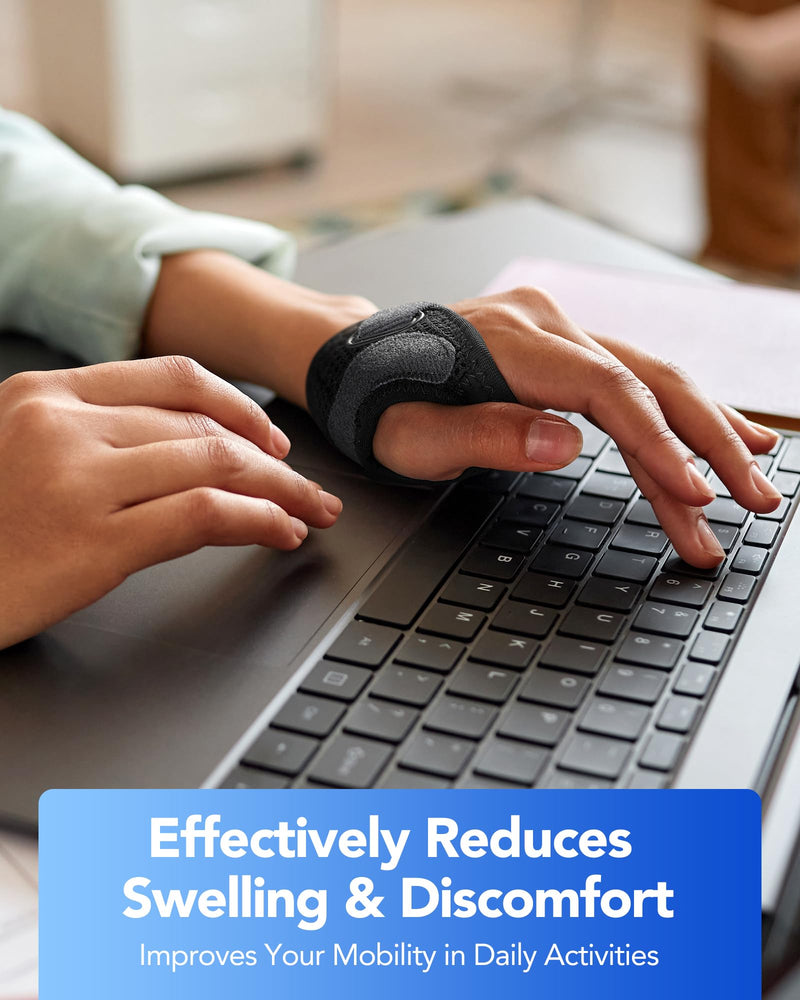 CMC Thumb Brace with Shape-memory Restriction Splint for Osteoarthritis, CMC Joint Thumb Arthritis Brace Stabilizer for Basal Thumb Arthritis Pain Relief and Support, Medium, Right Hand, 1 Pack