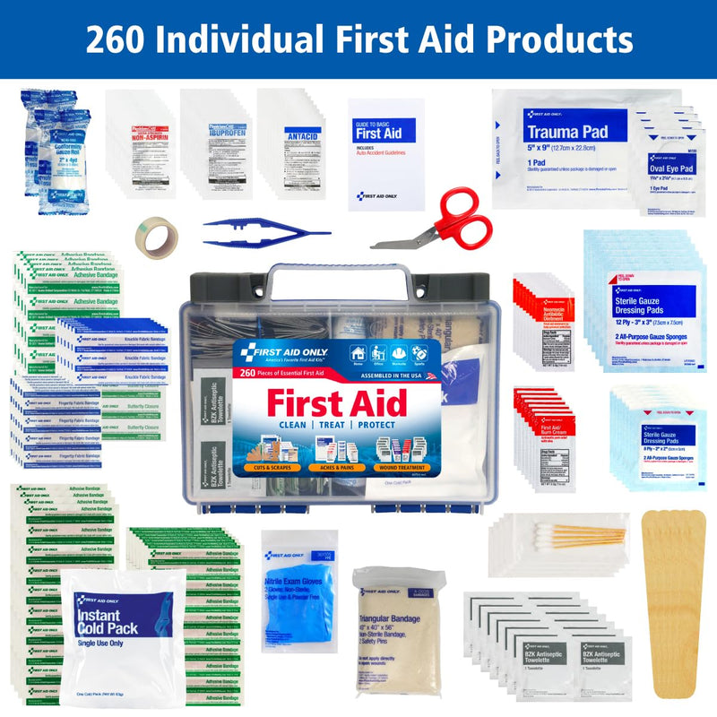 [Australia] - First Aid Only 91248 OSHA-Compliant All-Purpose 50-Person Emergency First Aid Kit for Home, Work, and Travel, 260 Pieces 