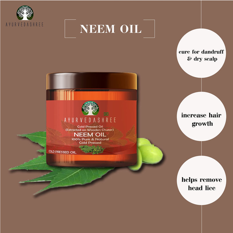 [Australia] - Cold Pressed Neem Oil 100 ML, 3.38 fl oz. | Extracted on Wooden Churner with Traditional Method to Sustain maximum nutrition, Cold-Pressed, 100% Pure & Natural 