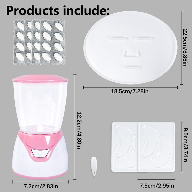 [Australia] - Facial Mask Machine, Mini Face Mask Maker, Fruit Vegetable Home Automatic DIY Skin Food Sheet Cream Mask SPA Care, Beauty Machine for Facial/Eye, with Mask Molds, 001 #001 