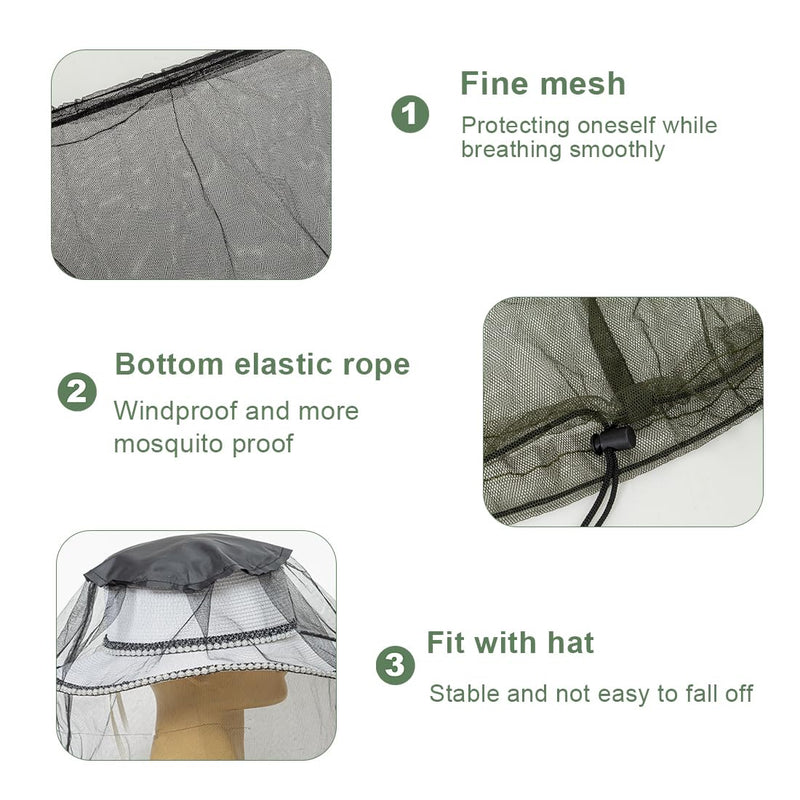 [Australia] - EIHI Beekeeper Hat Camouflage Net Mosquito Net Head Pack of 4 Camouflage Beekeeping Beekeeper Anti-Mosquito Bee Bug Insect Fly Mask Cap Hat with Head Net Mesh Face Protection Outdoor Fishing Equipment 