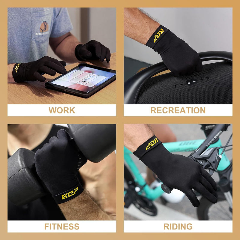 Compression Gloves For Pain Relief,2 Pairs，Copper Infused Arthritis Gloves… Small 2pairs-mix Black
