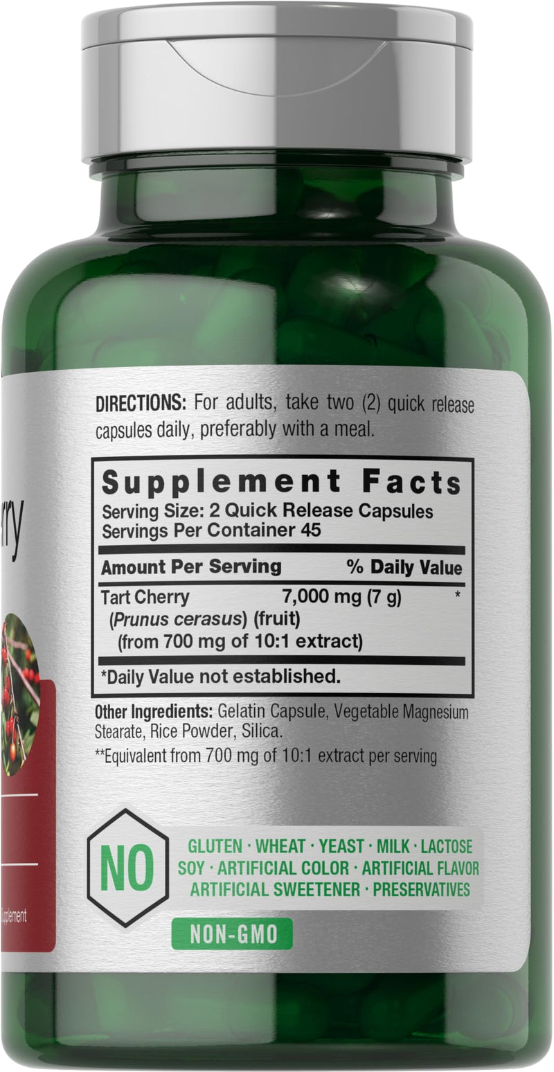 Horbäach Tart Cherry Extract 7000mg | 90 Capsules | Traditional Herb Supplement | Non-GMO and Gluten Free Formula