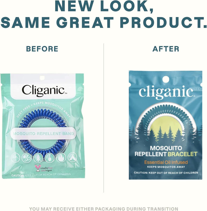 [Australia] - Cliganic 20 Pack Mosquito Repellent Bracelets for Adults & Kids - Natural DEET-Free Bands, Individually Wrapped 20 Count (Pack of 1) 