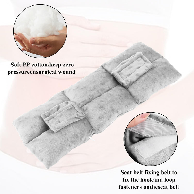 [Australia] - Ostomy Seat Belt Pillow for Driving Stoma Car Seatbelt Covers Support Ostomy Driving Protector Ileostomy Colostomy Bag Pouch Ostomy Supplies Gray One Size 