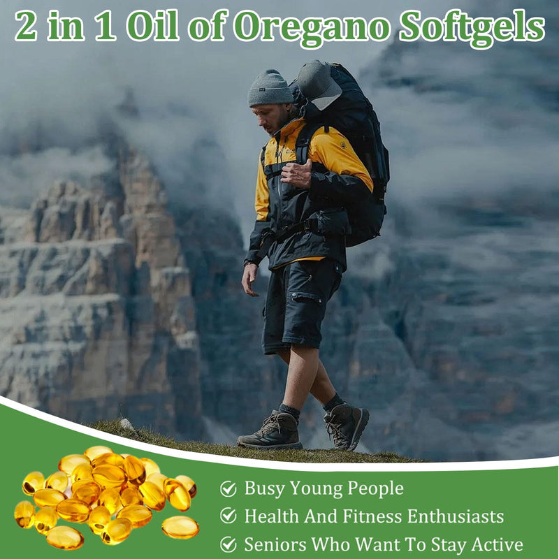 [Australia] - Oil of Oregano with Black Seed Oil, 2 in 1 Organic Oregano Capsules for Immune Support & Overall Wellness, Non-GMO, Gluten Free, 300 Softgel 