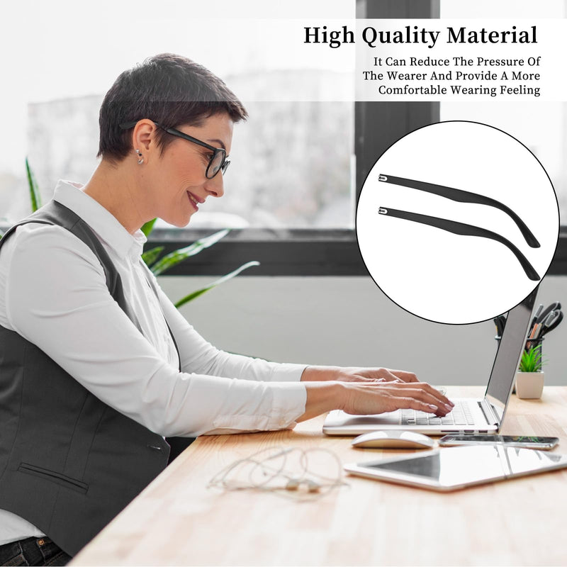 [Australia] - 1 Pair Glasses Arm Replacement, Glasses Legs Replacement Eyeglass Arm Replacement Eyeglasses Arms Legs Replacement Accessories With Screws, Washers, Screwdrivers, Nose Pads (Black) 