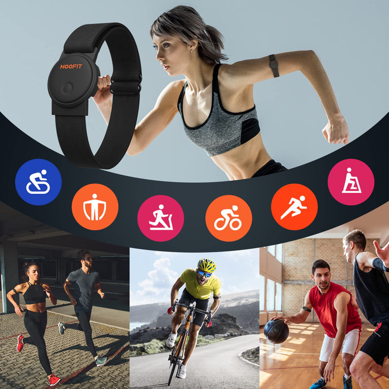 [Australia] - moofit HW401 Heart Rate Monitor Armband, IP67 Waterproof, Support Bluetooth/ANT+, Rechargeable Optical Heart Rate Sensor Bracelet Works with Wahoo, Strava, Elite HRV 