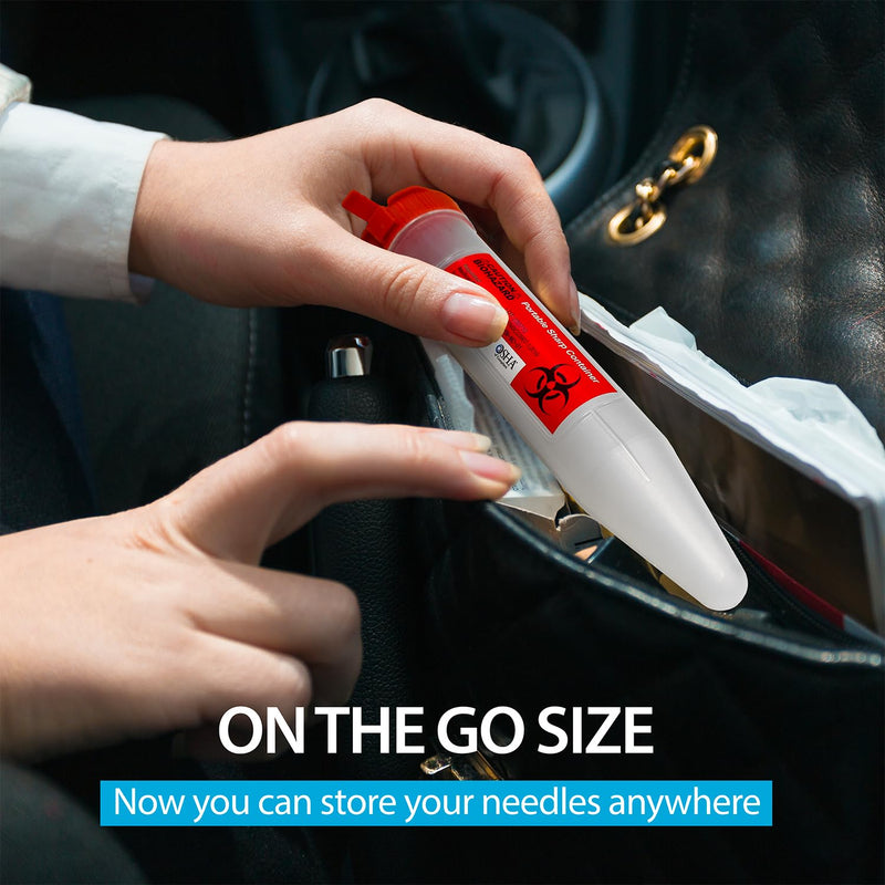 [Australia] - Small Sharps Containers, Travel Sharps Container, Transportable Sharps Container with Locking Mechanism, Professional Grade Mini Sharps Container - 6 Count 6 Pack 