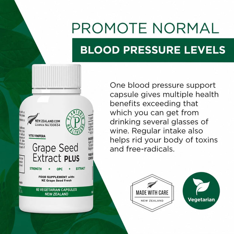 Grape Seed Extract Capsules, 465 mg – Polyphenols Supplement for Optimal Blood Flow & Kidney Support | 60 Capsules with 93% OPCs – 60,000mg Strength, GMO & Gluten-Free