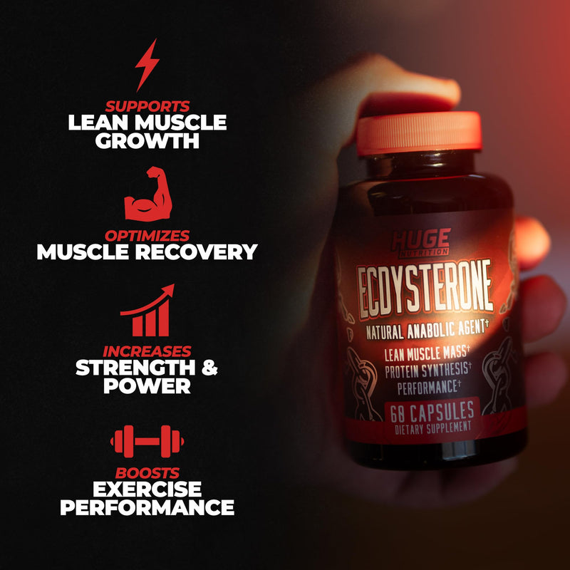 [Australia] - Huge Supplements Ecdysterone, Natural Anabolic Agent, Increases Lean Muscle Mass, Exercise Performance, Strength and Protein Synthesis, Formulated for Enhanced Absorption (60 Capsules) 