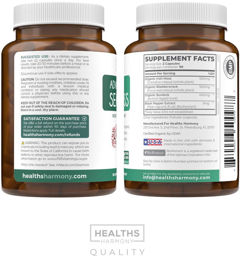 Black Seed Oil & Irish Sea Moss (3-Month Supply) - Power Duo Bundle of Black Seed Oil (180 Capsules) Cold-Pressed Nigella Sativa & Irish Sea Moss (180 Capsules) with Bioperine and Bladderwrack