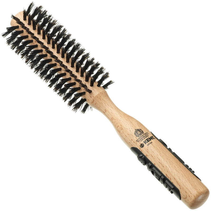 Kent PF04 Small Round Curling Brush with Hard Natural Boar Bristle Hair Drying Round Brush, and Blowout - For Shoulder Length or Shorter Hair. 45mm
