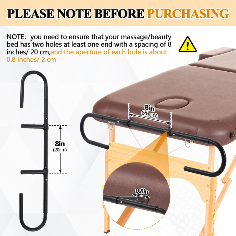[Australia] - Blulu 2 Pcs Massage Paper Roll Holder for Massage Tables Adjustable from 24" to 30" Width, with Rubber Band for Paper Roll Fixed 